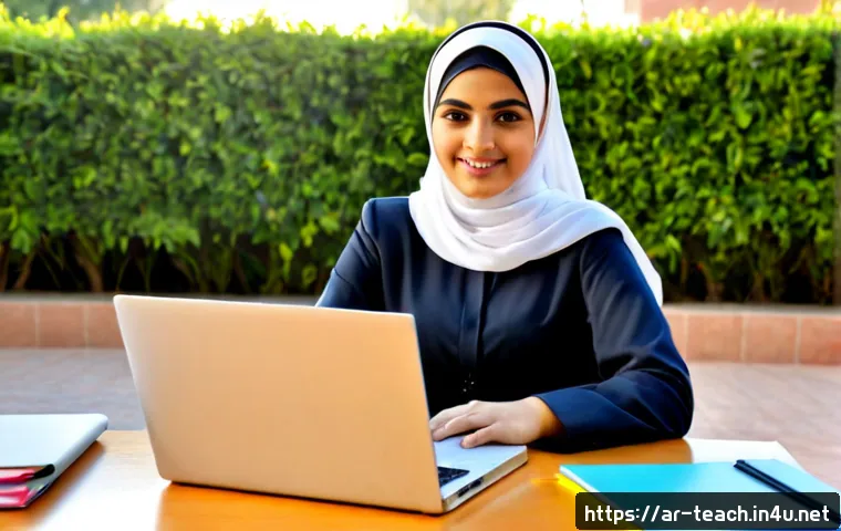 교사 취업을 위한 추천 학위 - Photorealistic career guidance scene for future teachers, an Arab female university student wearing ...